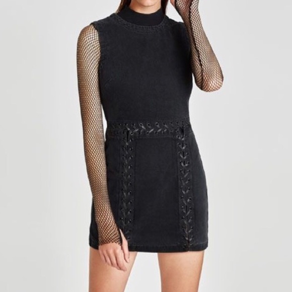 Zara Dresses Zara Black Denim Dress Poshmark
